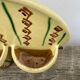 Wall-mounted planter or cutlery drainer in yellow vintage ceramic
