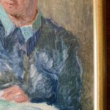 Portrait Oil on canvas "The e-reader"