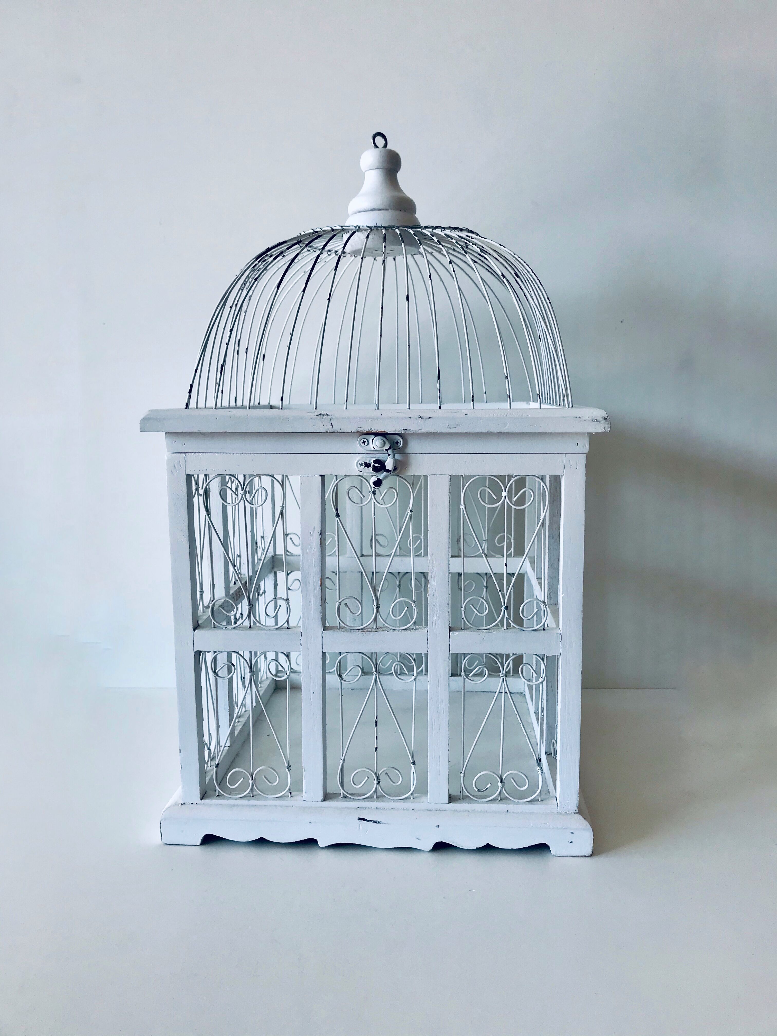 Cage à oiseaux blanche