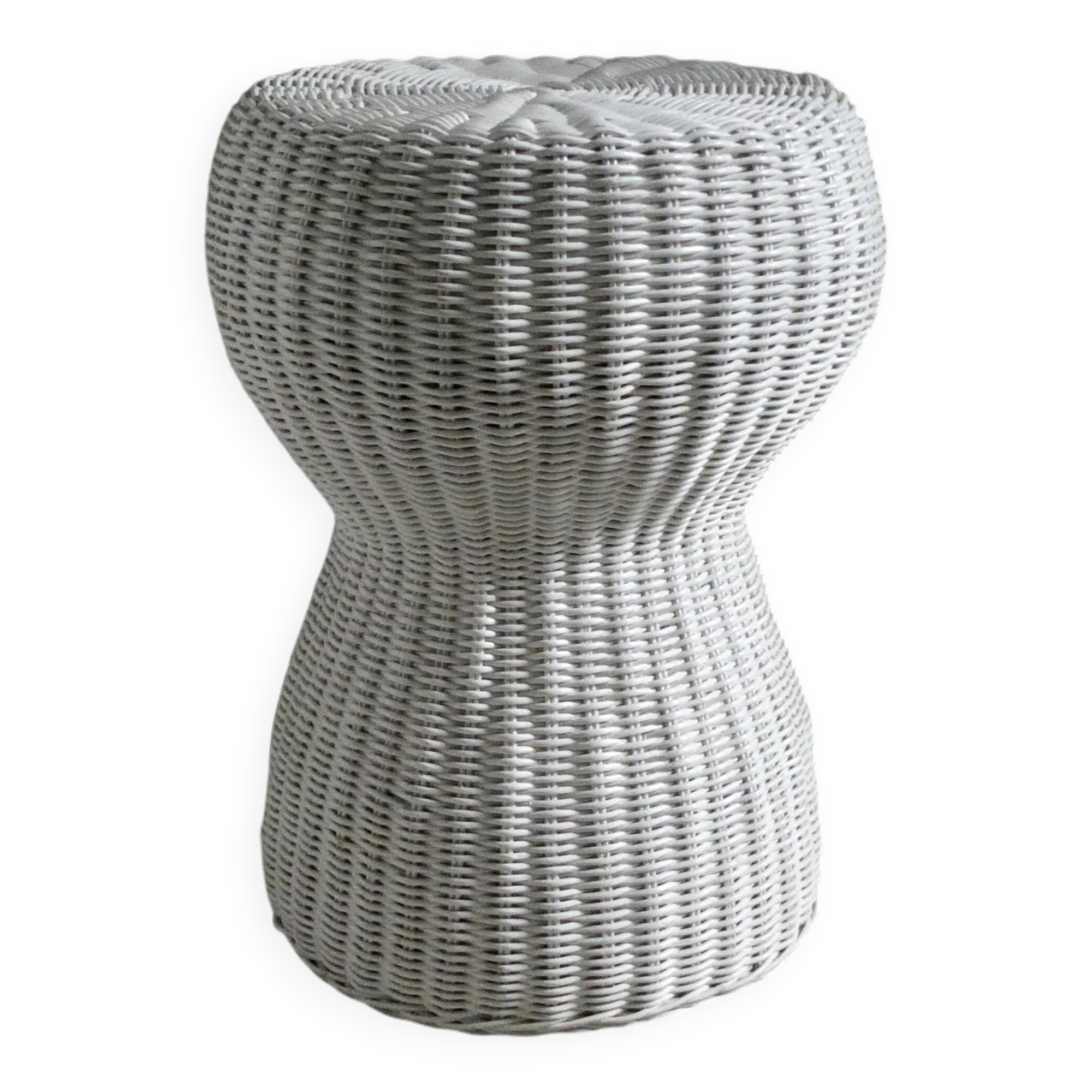Rattan woven stool, champagne button shape