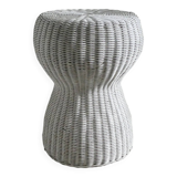 Rattan woven stool, champagne button shape