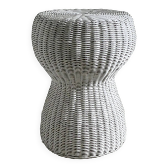 Tabouret en rotin tressé, forme bouton de champagne