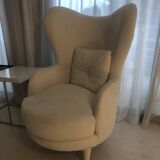 Pair of wingback armchairs - khaki kroener designer