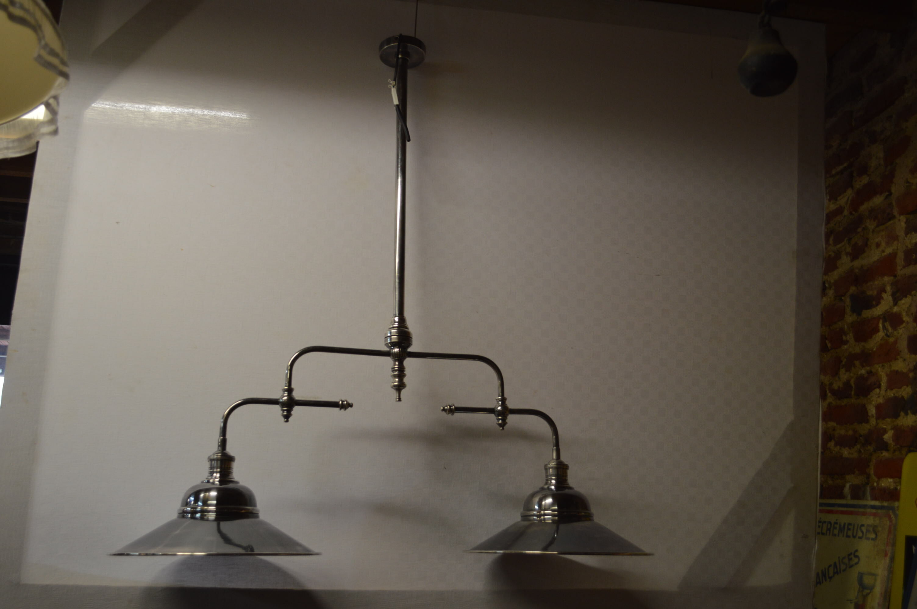 Billiards chrome brass chandelier