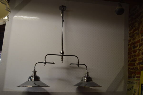 Lustre de billard en laiton chromé
