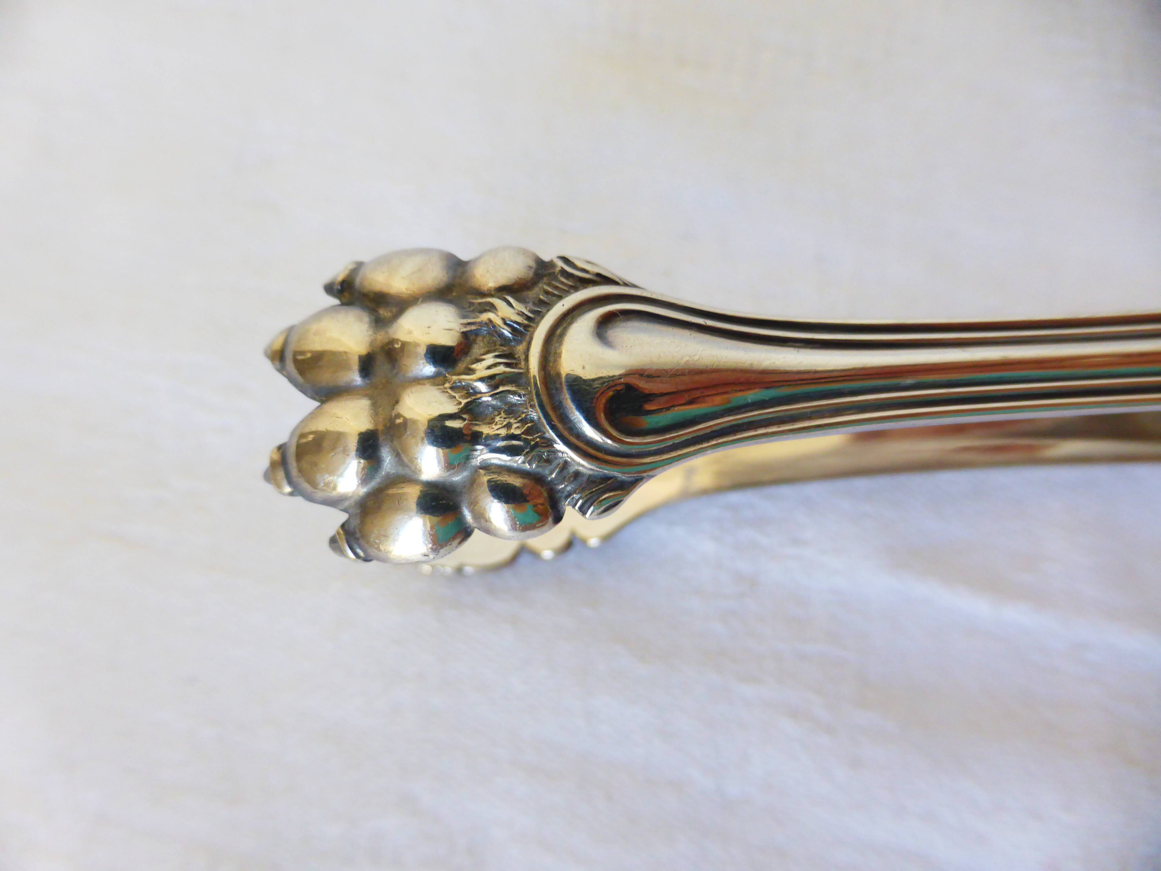 vintage silver-plated sugar tongs with English hallmark 2106272