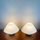 Pair of lamps in opaline glass and metal, 1980