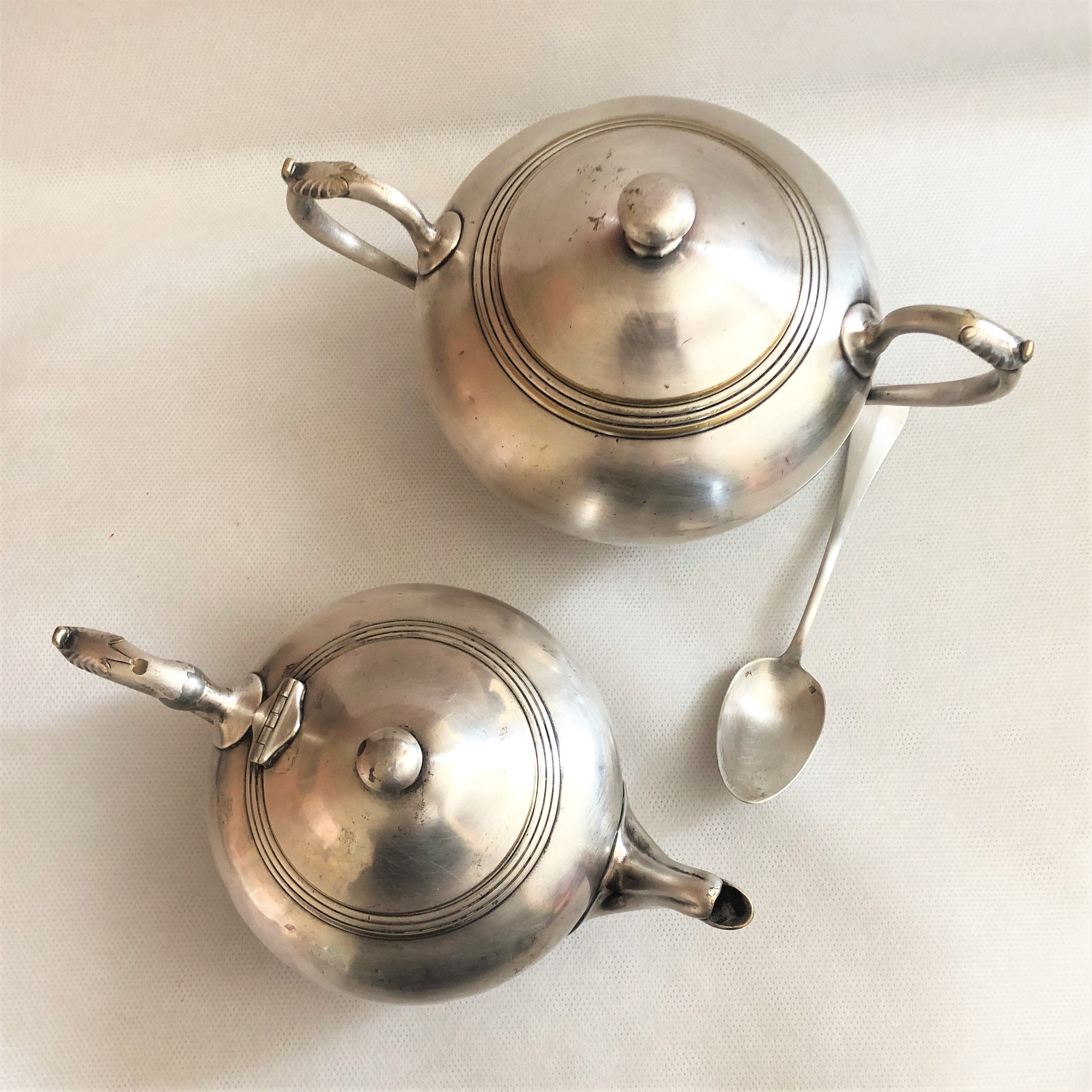 Vintage Buenos Aires silver metal coffee tea set with hallmarks