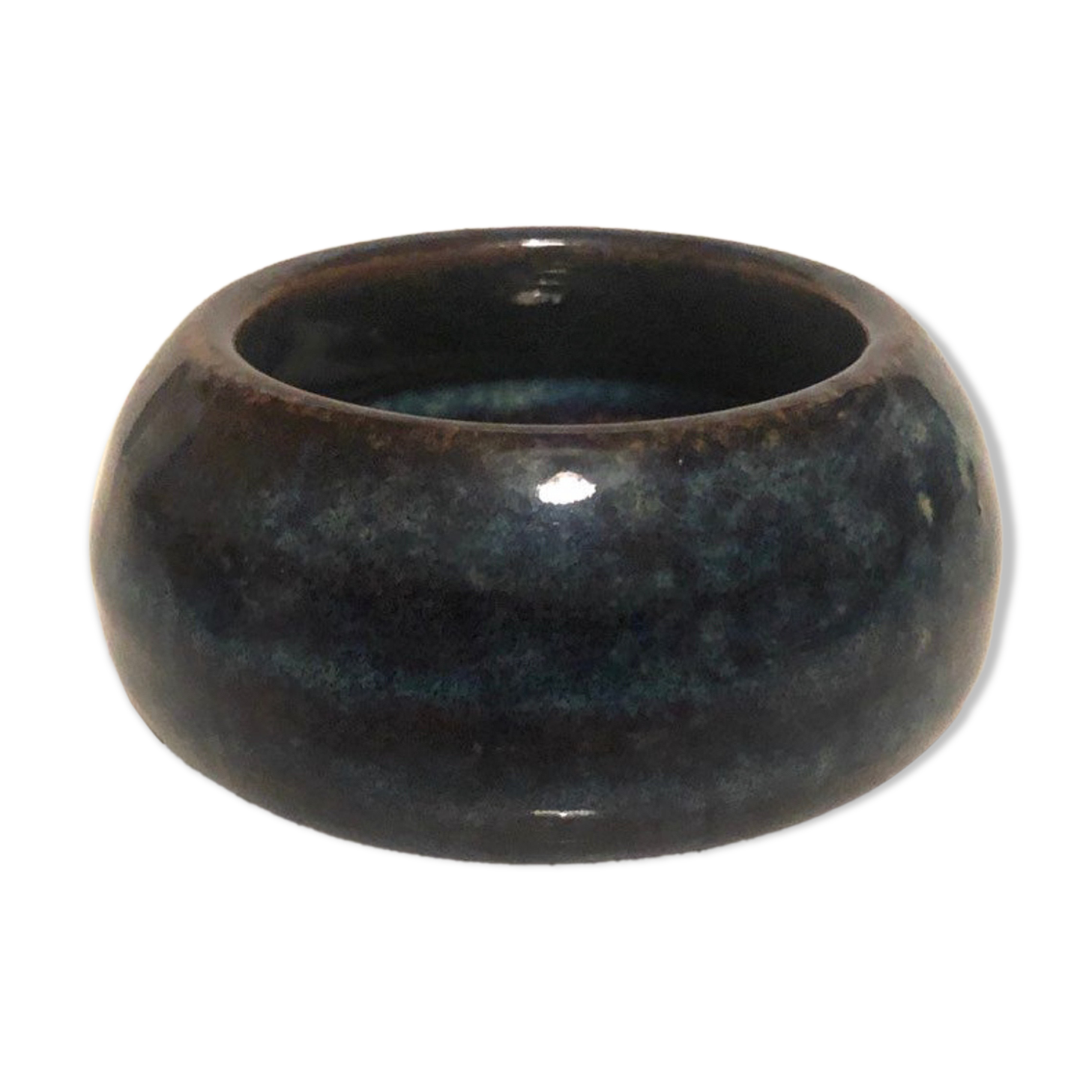 Small blue ceramic pot