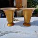 Pair of golden aluminum lamps from the 1960s