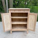 Renovated Parisian sideboard in raw solid wood 72cm