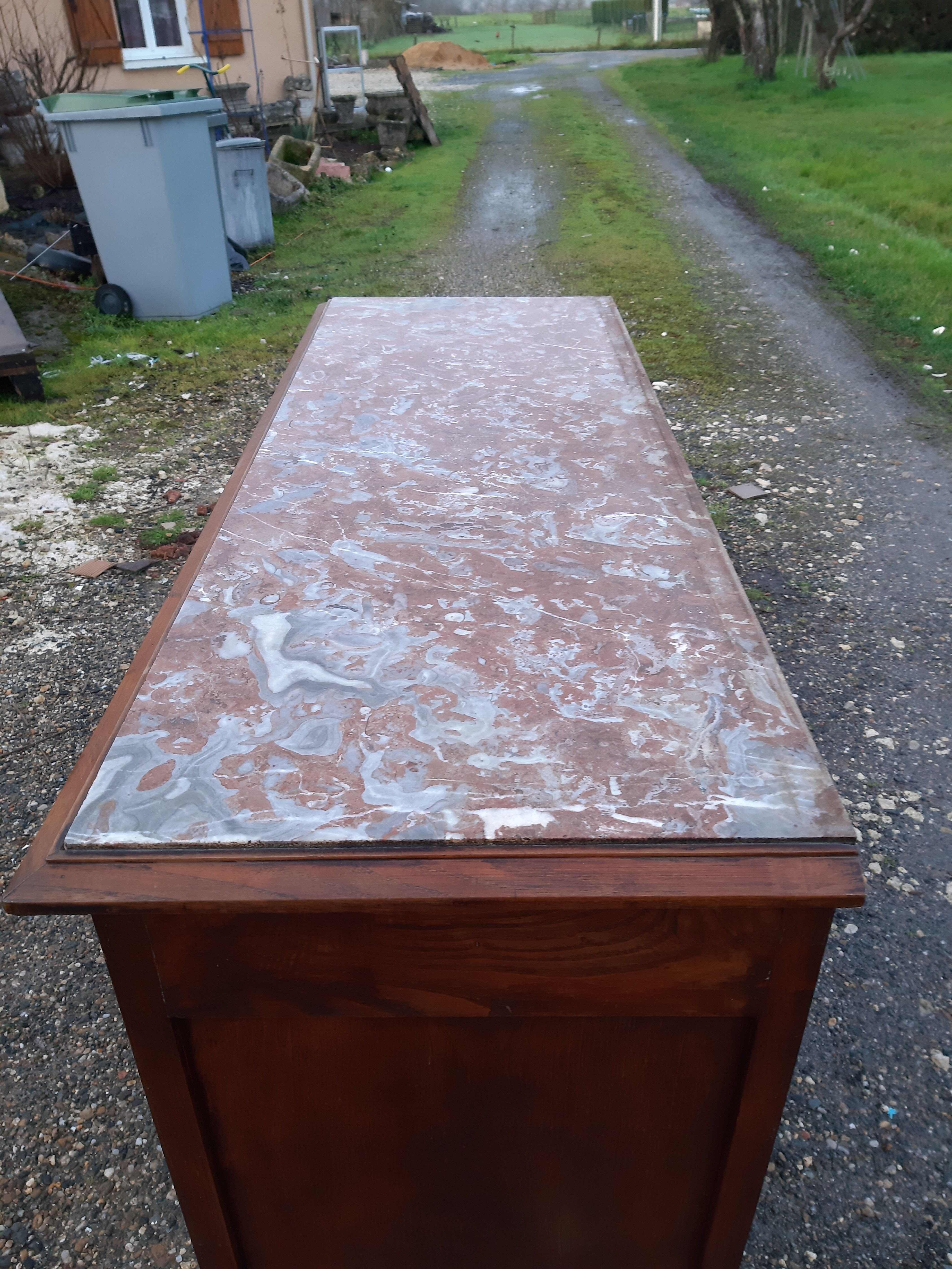 Buffet 1900 in oak and marble top