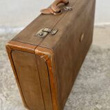 Vintage 1960s LANCEL canvas and leather suitcase