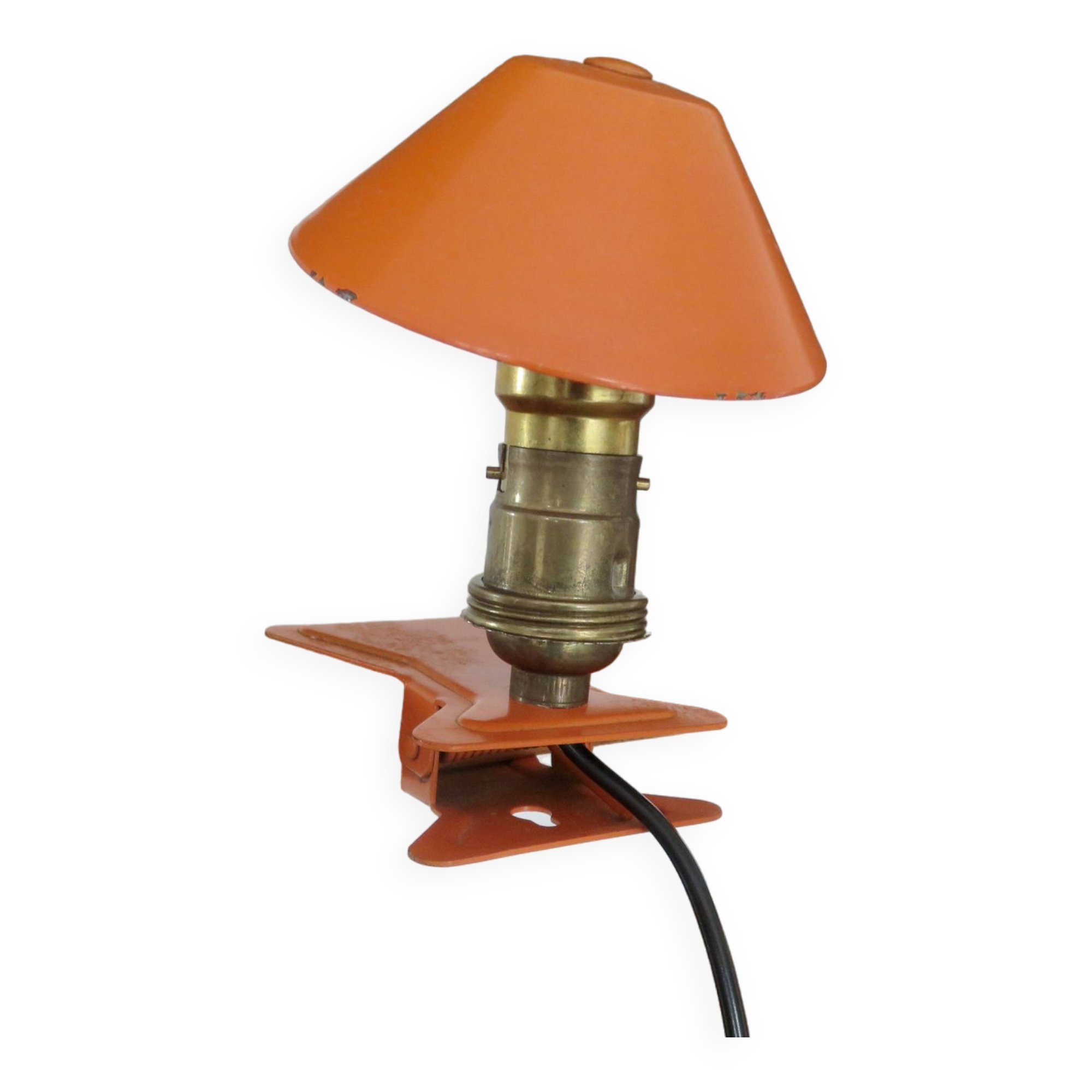 Lampe pince " champignon " orange années 60 70