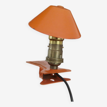 Lampe pince " champignon " orange années 60 70