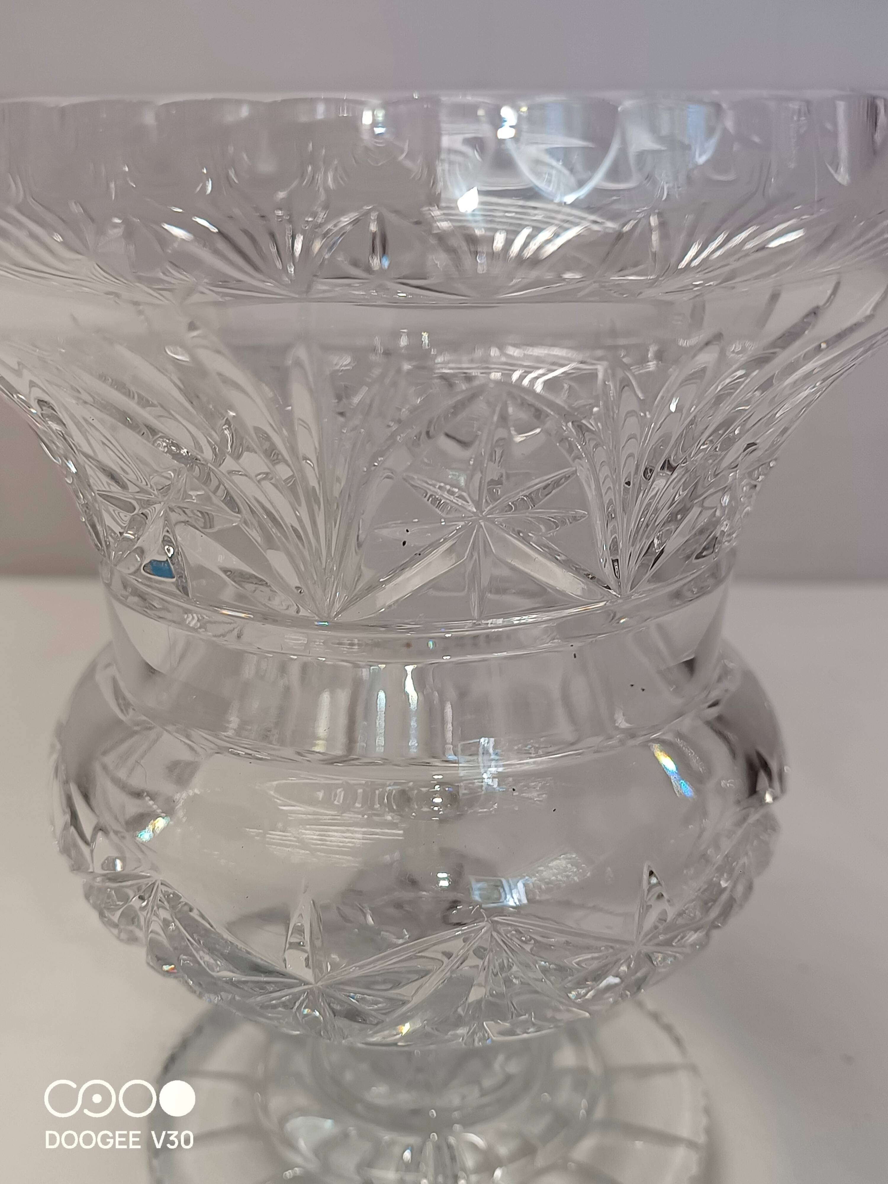 Large antique crystal cut vase