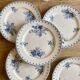 Set of 6 old dessert plates - Flore de Sarreguemines