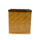 Hollywood regency brass and woven bamboo magazine rack, Metal Linea Nova Italy 1970