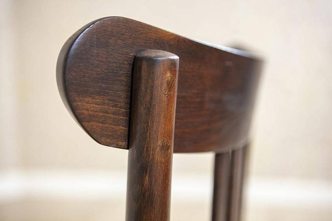 Set of Vintage Brown Beech Chairs, 1950s