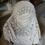 Antique handmade crochet tablecloth