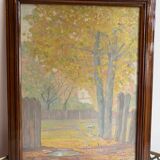 Painting, old, autumn landscape 1940s