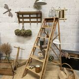 old wooden step stool