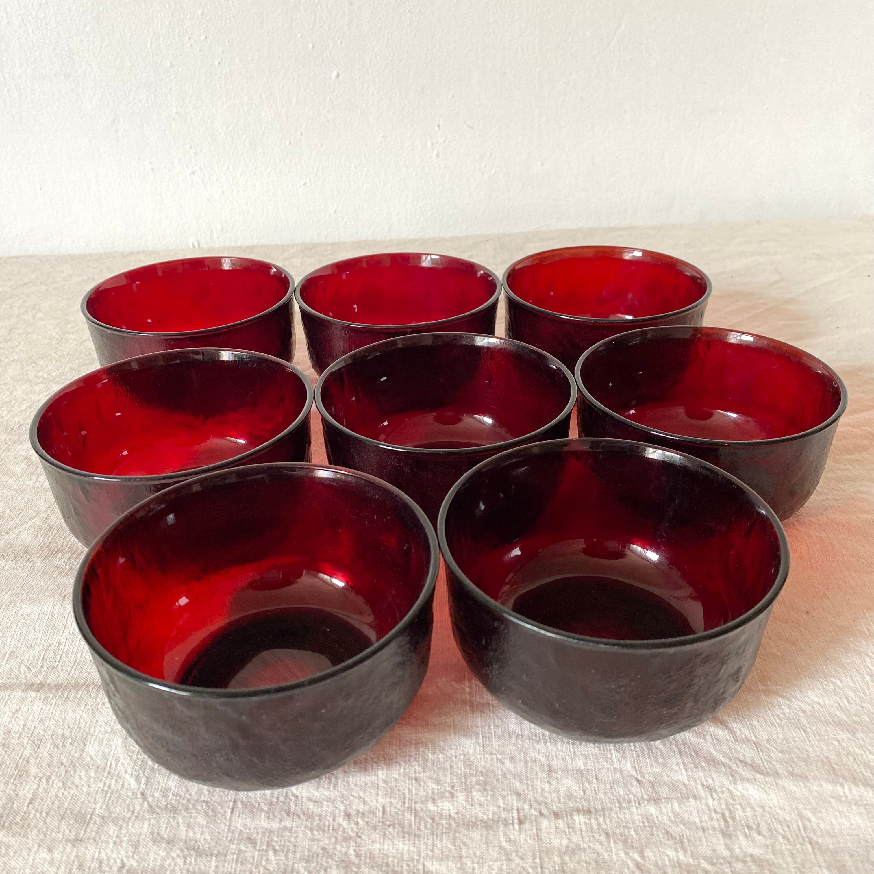 Vintage tinted glass bowls