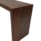 Minimalist vintage sofa design in wengé wood small solid bench