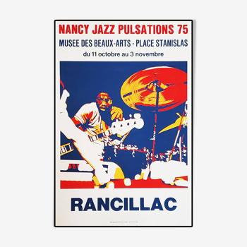 Michel Caza, 1975, affiche originale Nancy Jazz Pulsations, Rancillac