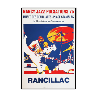 Michel Caza, 1975, affiche originale Nancy Jazz Pulsations, Rancillac