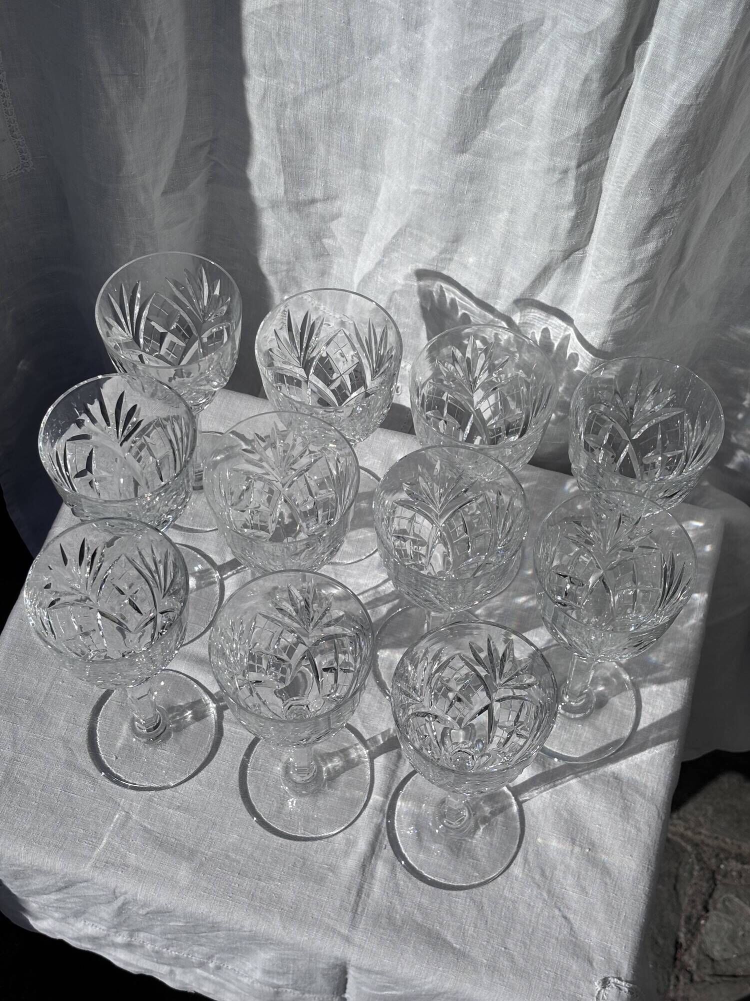 Set of 11 chantilly red wine glasses by saint-louis