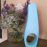 Vase faïence bleu
