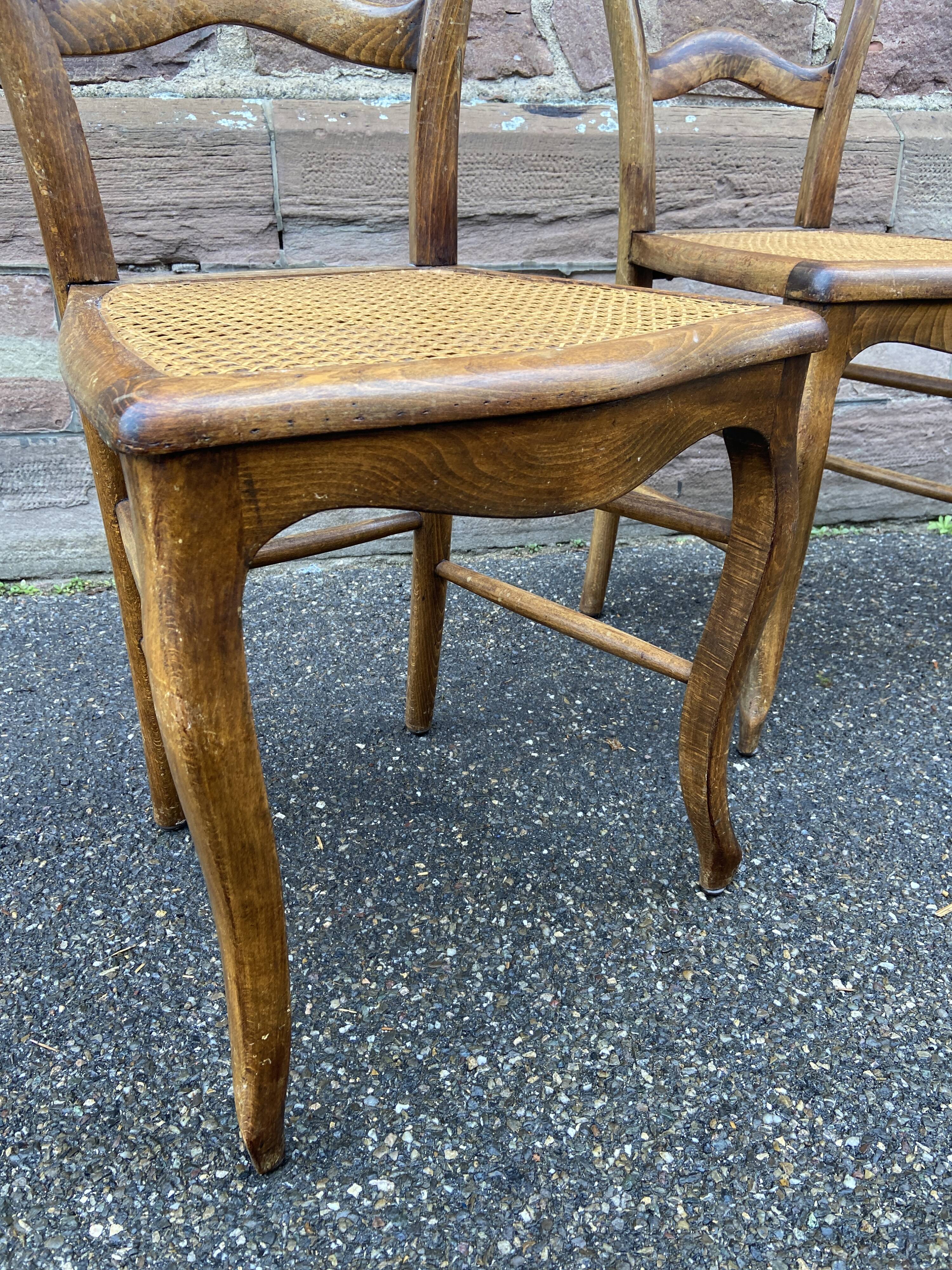 4 rustic Louis Philippe period chairs
