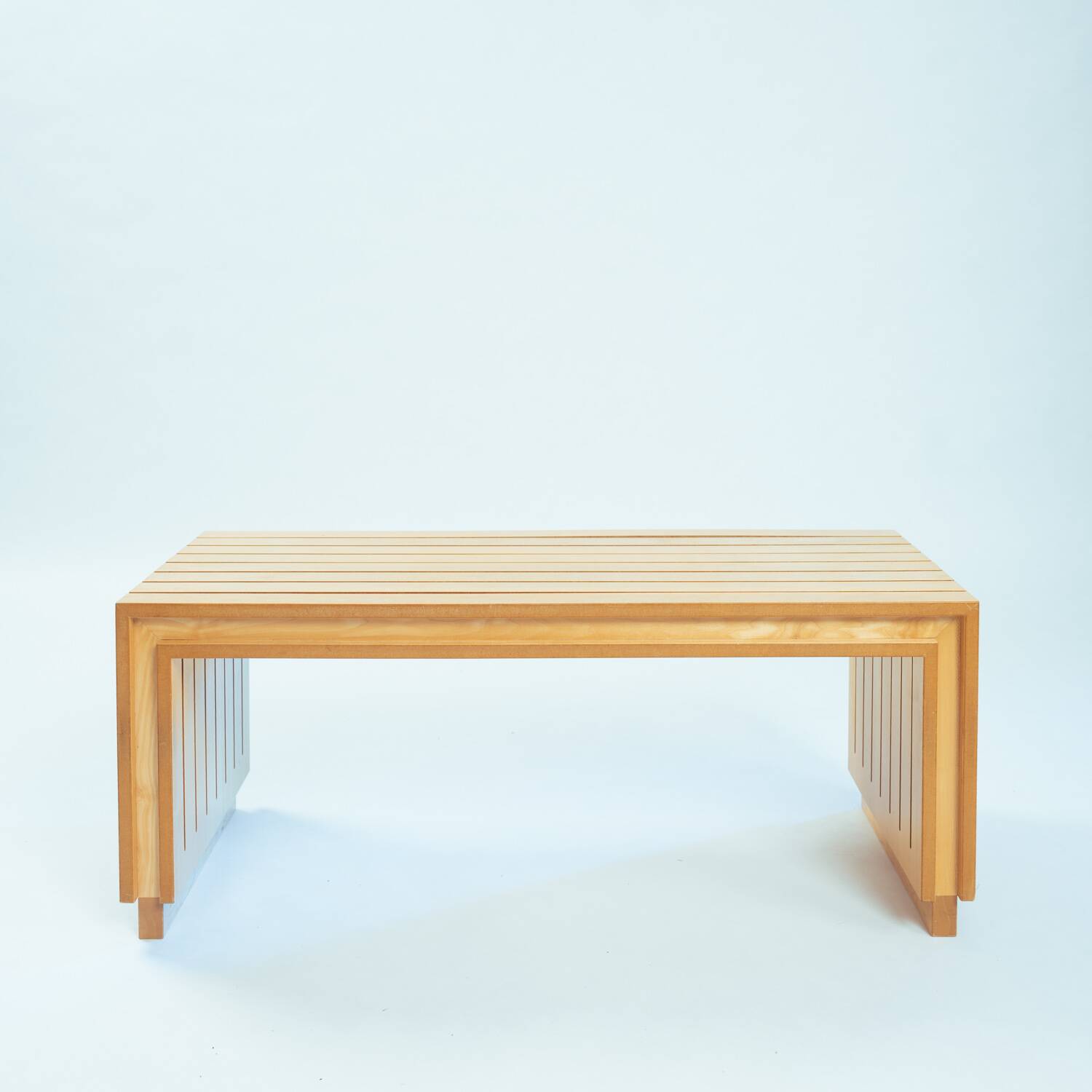 Ruudjan Kokke Dutch design slat bench sidetable, 1980s