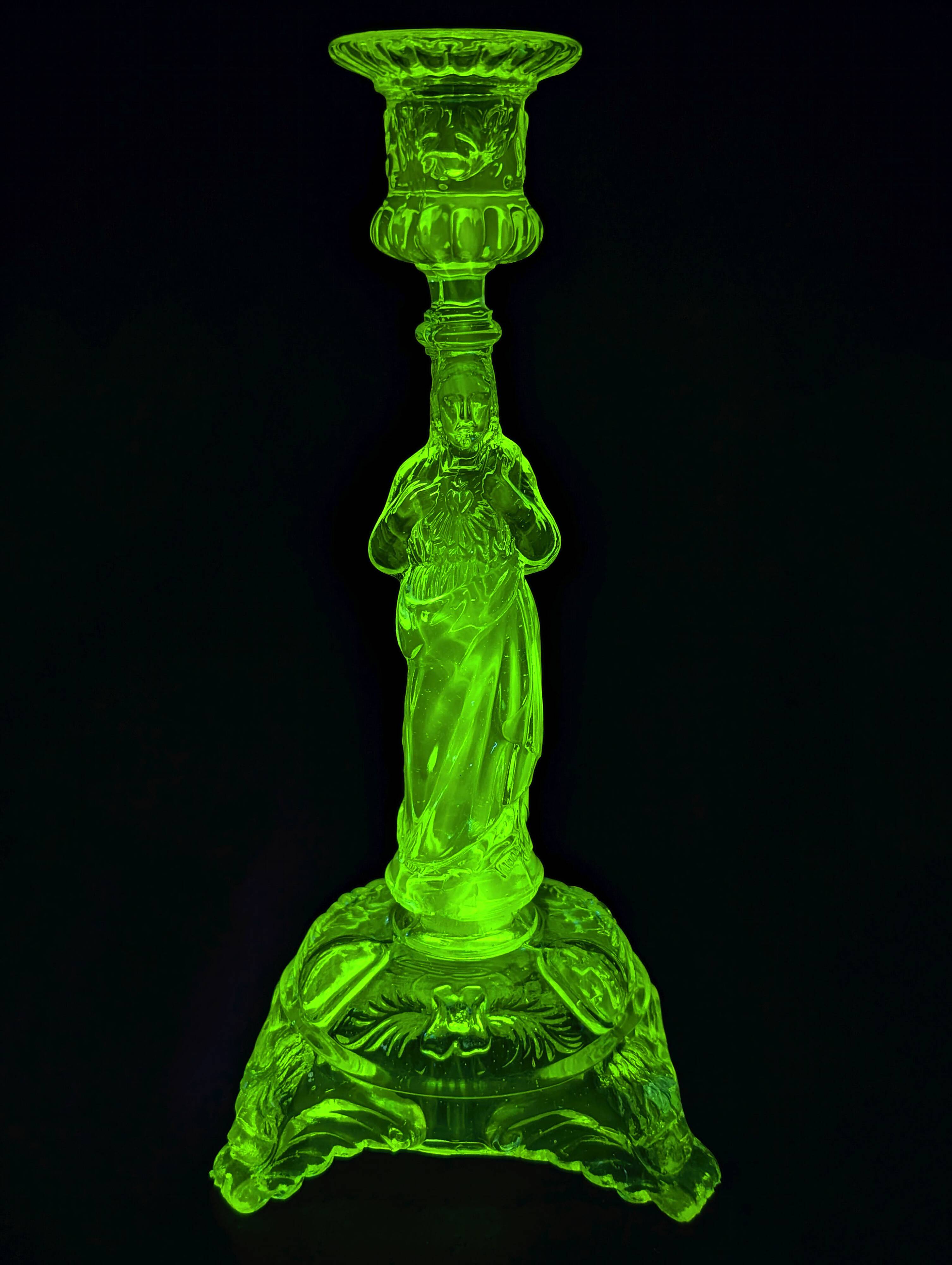 Crystal candlestick Christ "Sacred Heart"