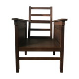 Large fauteuil en bois à dossier inclinable réglable