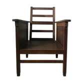 Large fauteuil en bois à dossier inclinable réglable