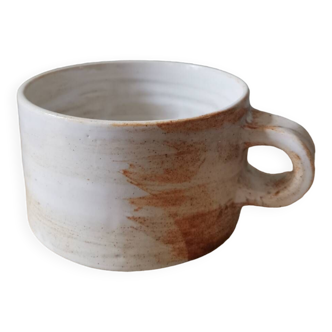 Grande tasse mug en grès vintage signée