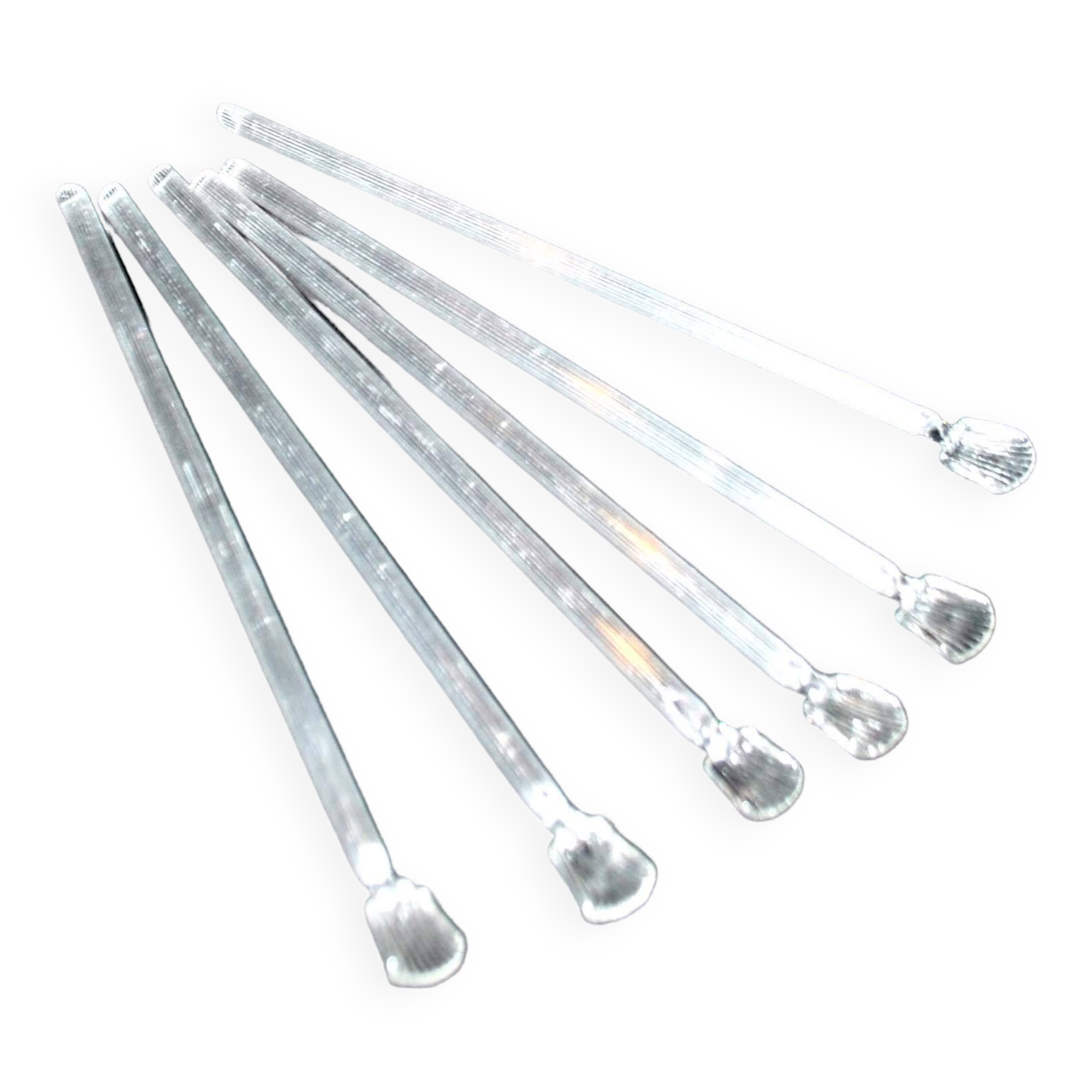 Set of 6 spoons in old blown glass - Eco agitator straws