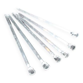 Set of 6 spoons in old blown glass - Eco agitator straws