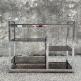 Chrome metal console and smoked glass, 1970s