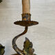 Large wall lamp 1950, gilded wrought iron "leaves"