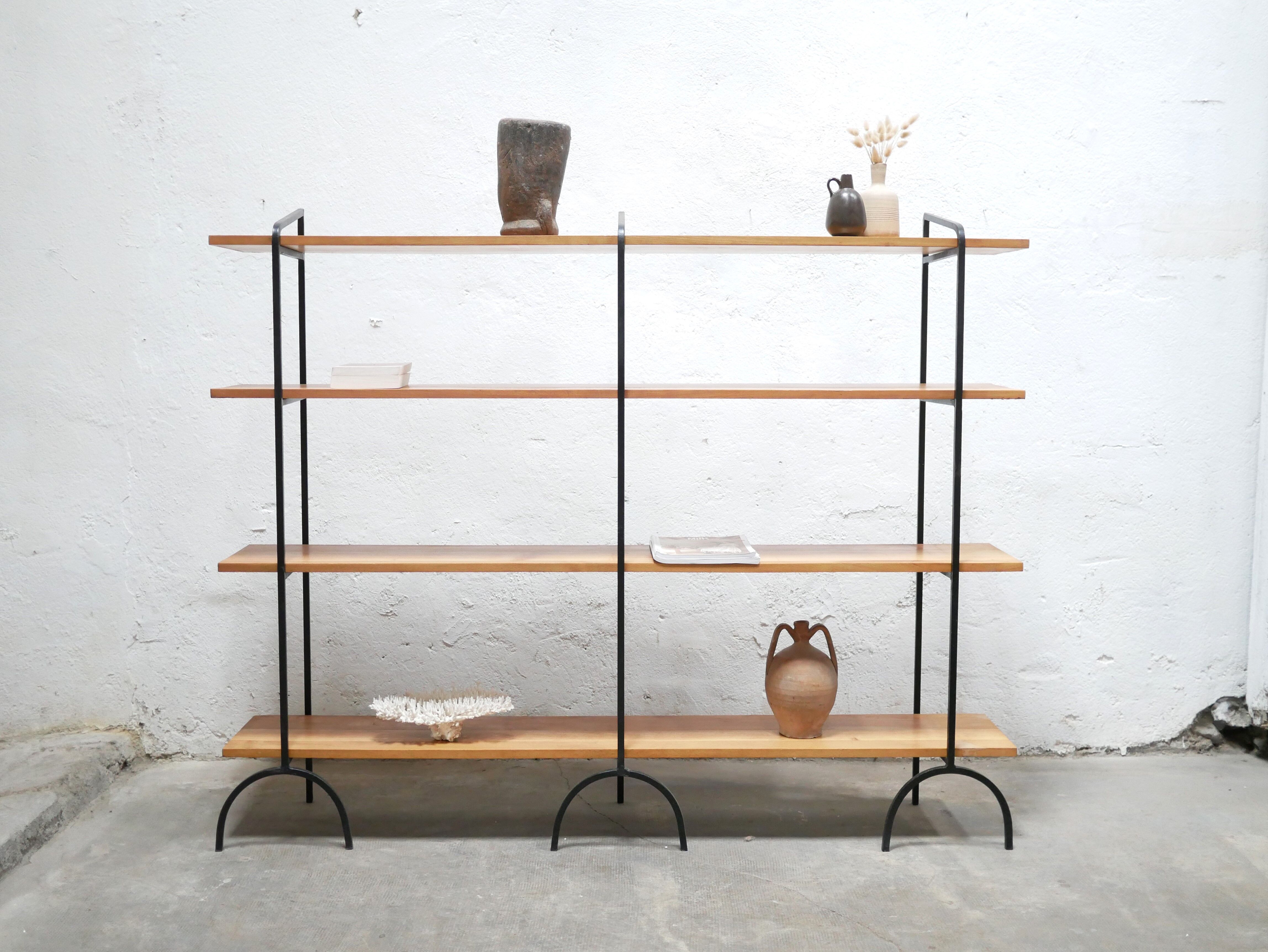 Vintage wooden and metal shelf