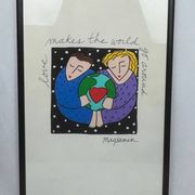 Sandra Magsamen, Love makes the world go round, mixed media, c. 1990
