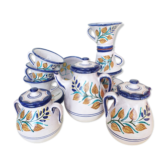 Tea set turned and hand painted 1970