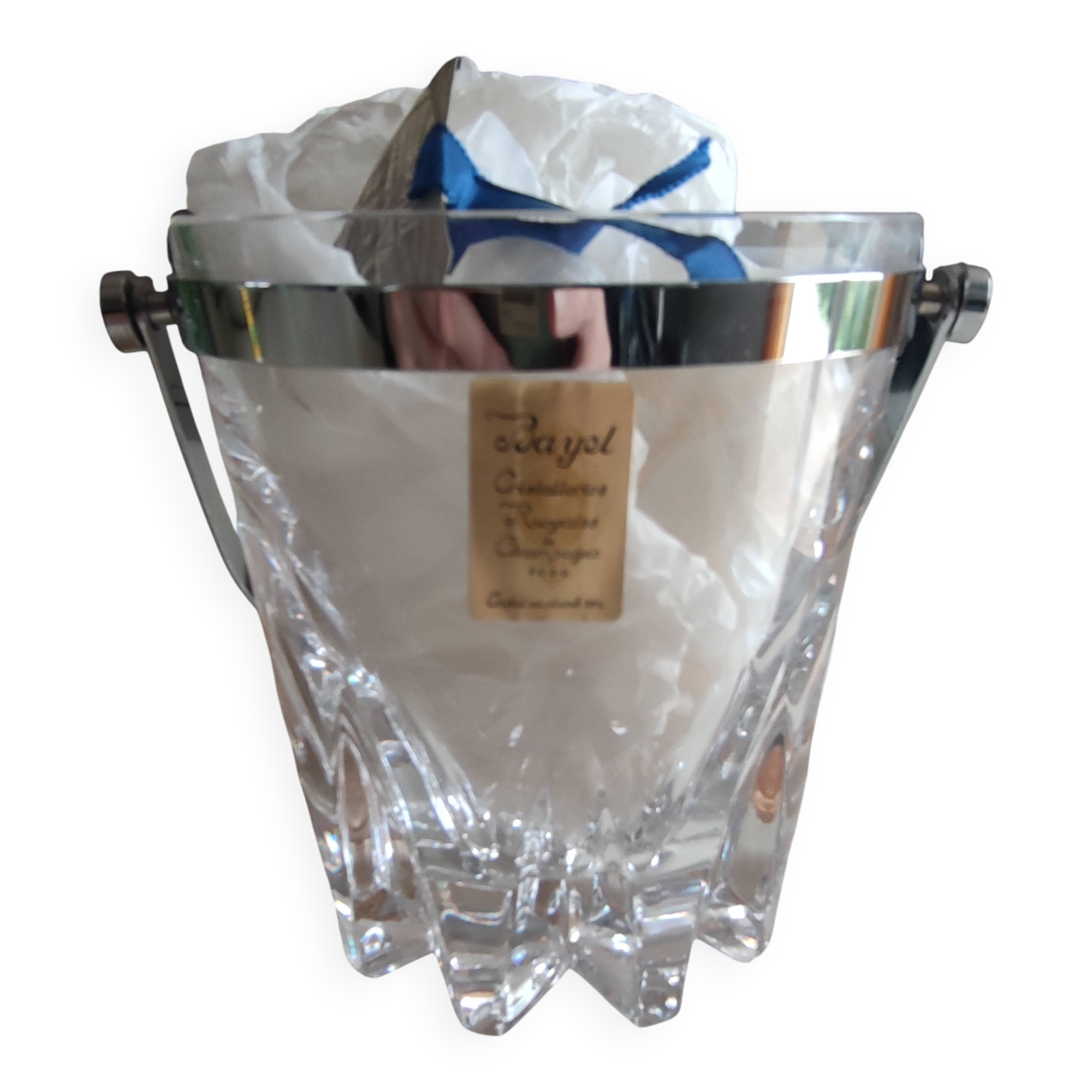 Crystal ice bucket from the royal crystal factories of Champagne.