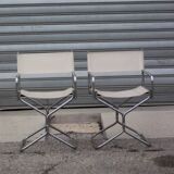 Pair of folding director's chairs by Lafuma