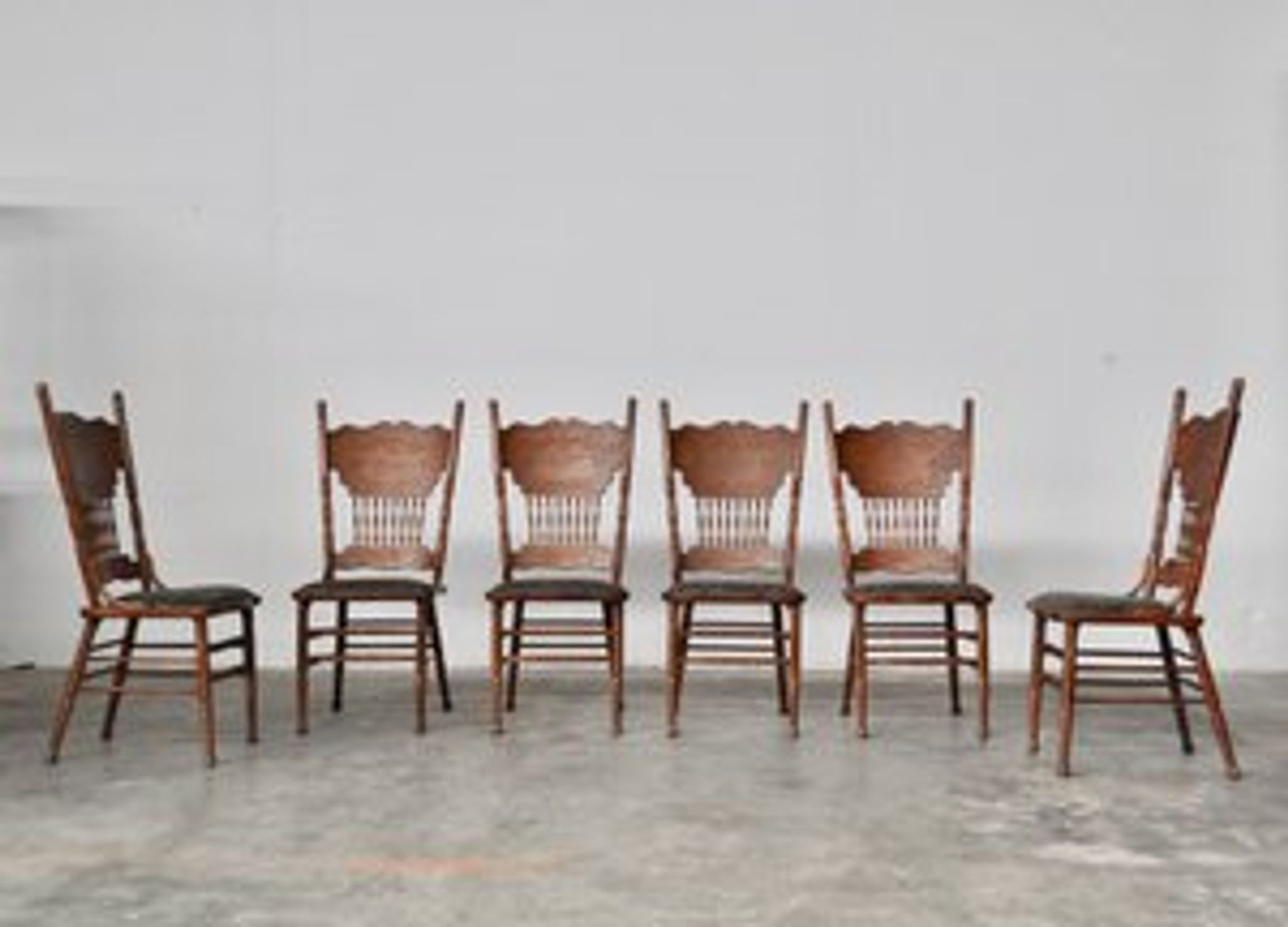 Vintage ash dining chairs, 1920