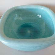Turquoise cracked ceramic empty pocket signed Keramos, Sèvres circa 1950