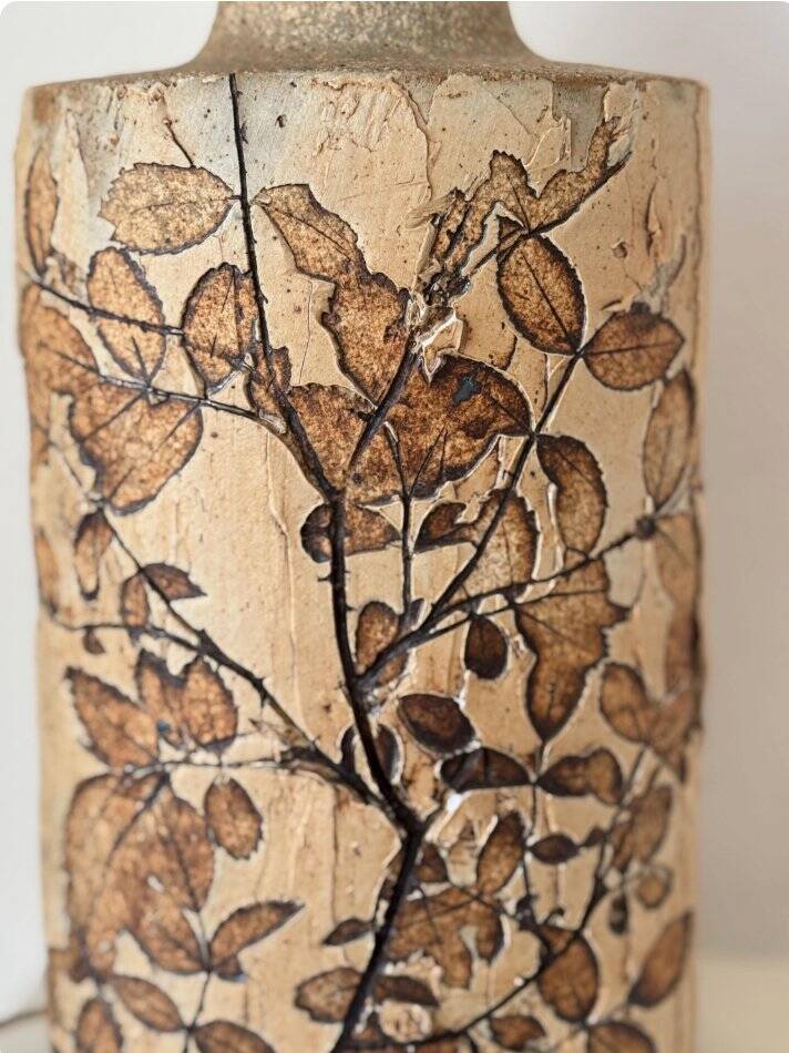 Vintage stoneware table lamp by Bodil Marie Nielsen, 1970s